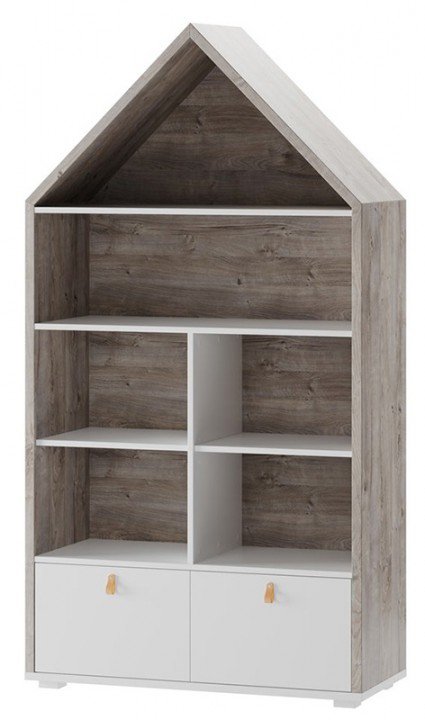 Стеллаж SZYNAKA DOMINI 01 Дуб Риббек / Белый